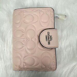 Coach Medium Corner Zip Wallet In Signature Leather In Blush